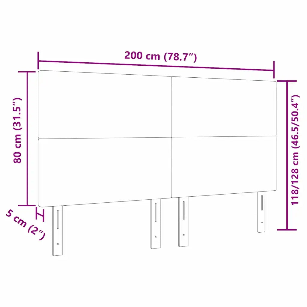 Testiera LED con testiera Grigio Verde 200 cm Tessuto in Cords 3338341