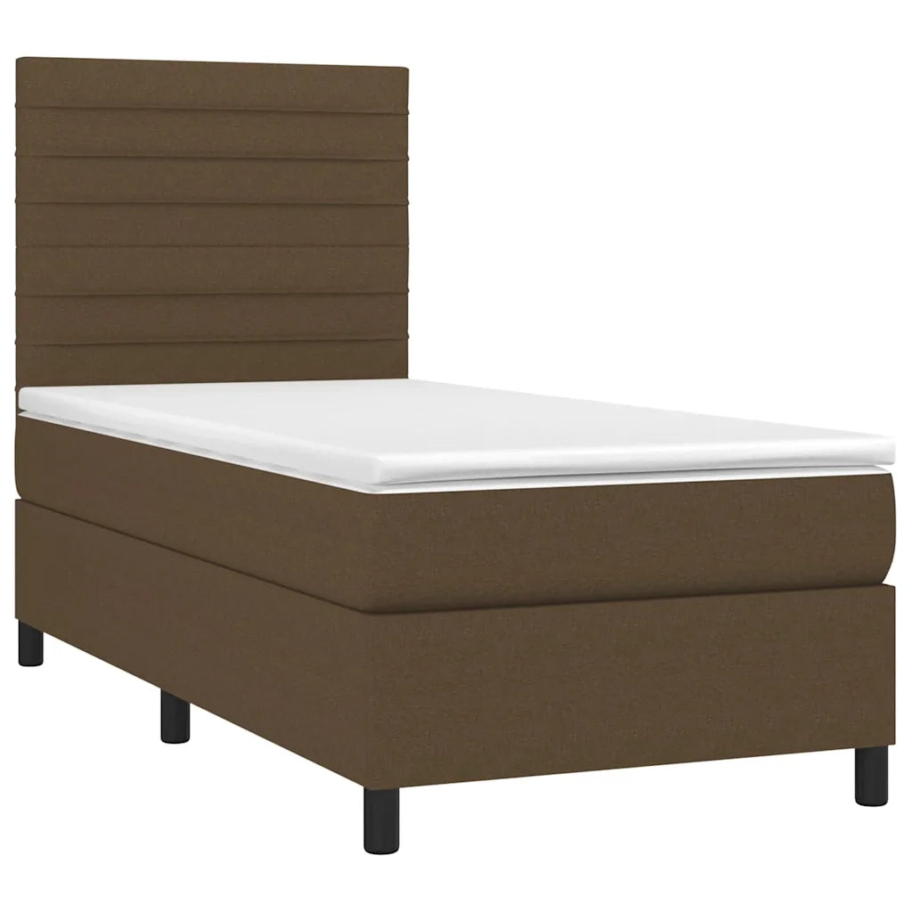 Giroletto a Molle con Materasso Marrone Scuro 90x200 cm Tessutocod mxl 75709