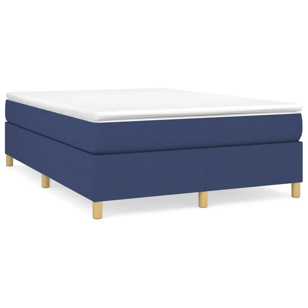 Struttura Letto a Rete a Molle-Giroletto Blu 140x200 cm in Tessuto 852591