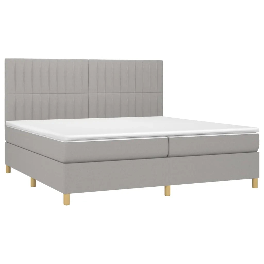 Giroletto a Molle con Materasso Grigio Chiaro 200x200cm Tessuto 3142521