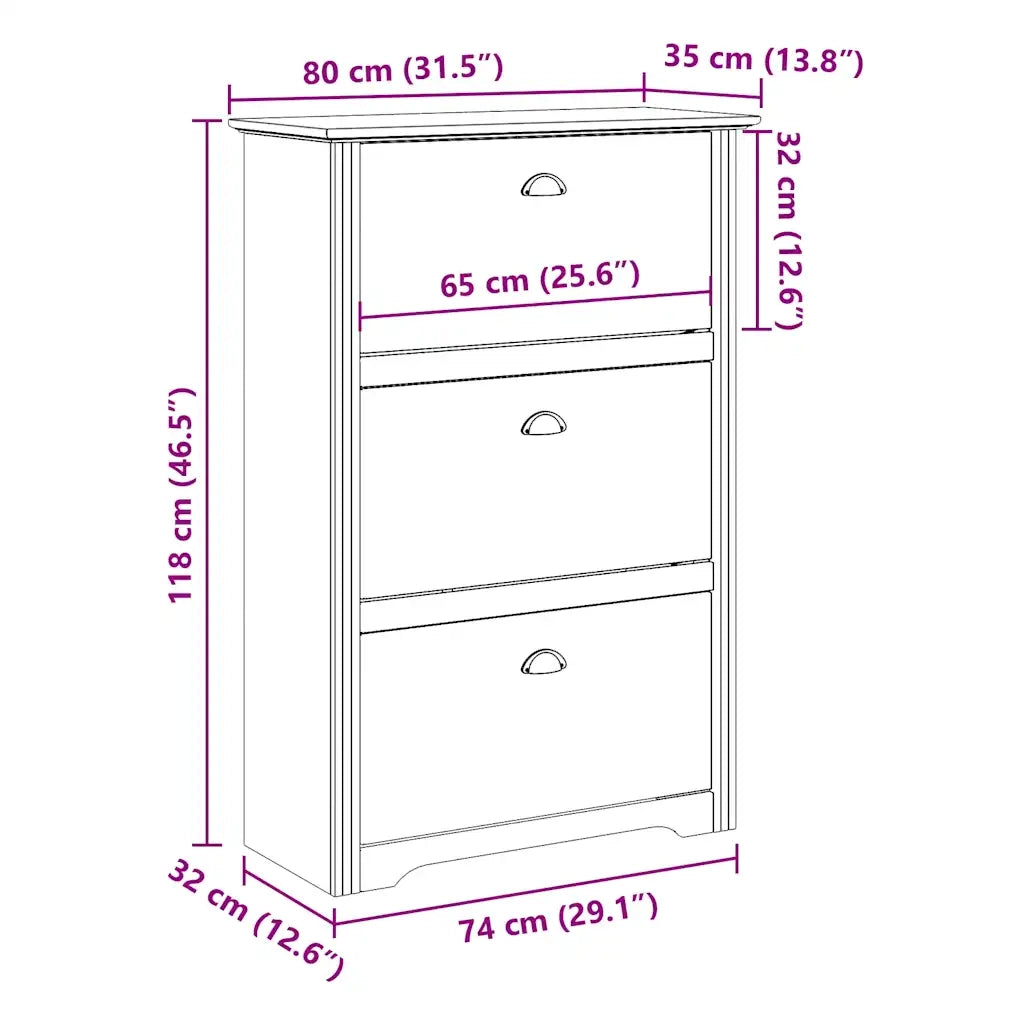 Scarpiera BODO Bianca 80x35x118 cm