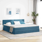 Letto con contenitore e LED Blu Scuro 200 x 200 cm Velluto 3371359