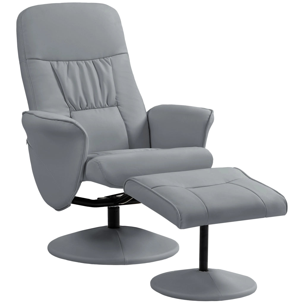 Poltrona Relax con Poggiapiedi ¨C zephmum ¨C Grigio Chiaro
