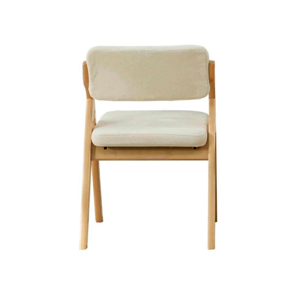 Sedia pieghevole imbottita con seduta in schiuma; legno; beige