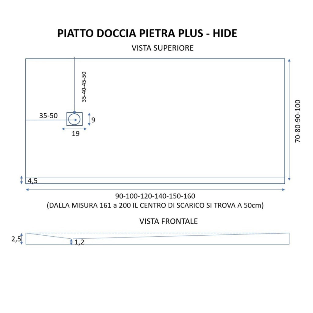 Piatto doccia in marmoresina bianco effetto pietra cemento passion, misura 75x80
