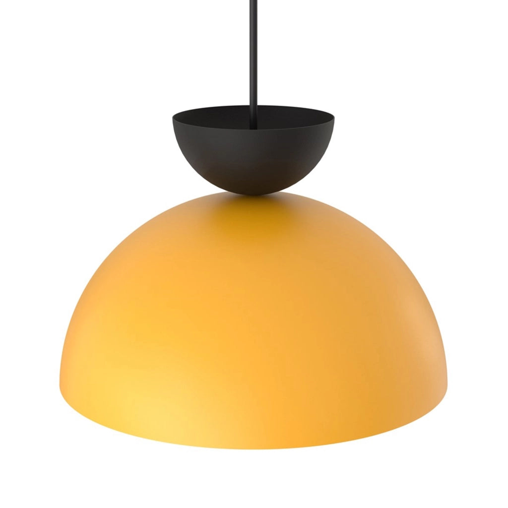 Lampadario Minimal Efesto Acciaio Nero Arancione 1 Luce Gx53 Ip20