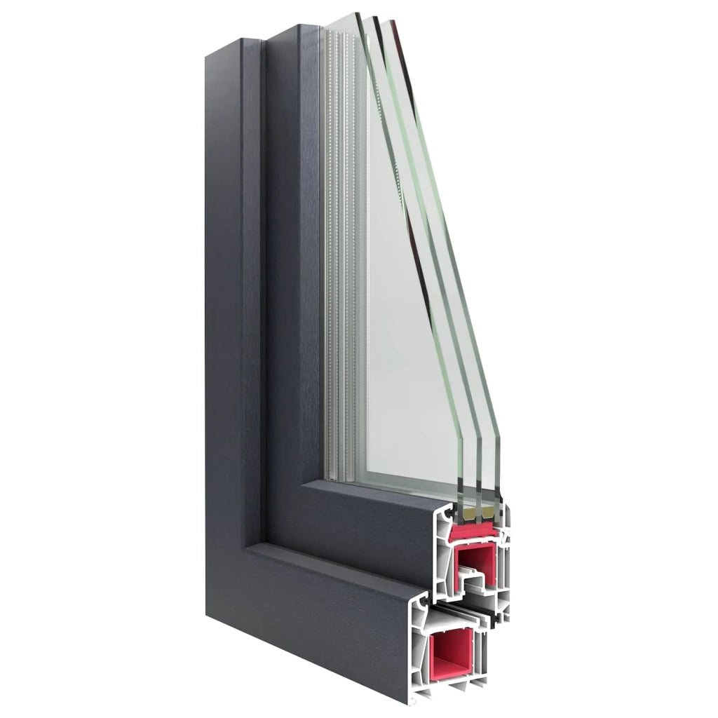 Finestra per Soffitta RISOR 110 x 50 cm PVC e Vetro Antracite 42047337