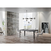 Tavolo allungabile 200/304x90 cm Karamay Premium telaio Antracite - Cemento