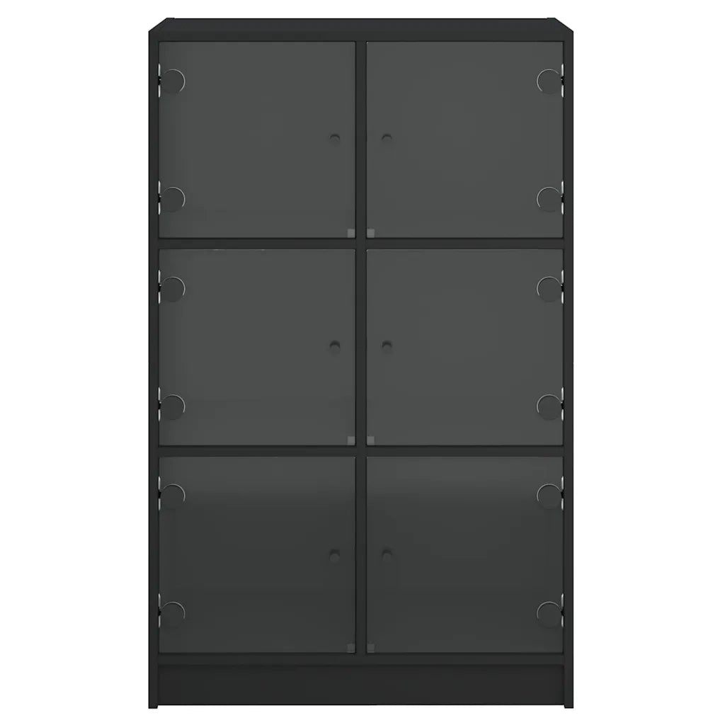 Credenza con Ante Nera 68x37x109 cm in Legno Multistrato