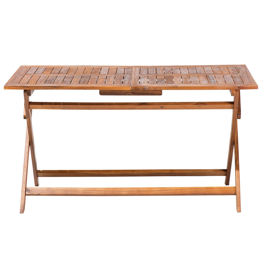 Set da pranzo da giardino Sedie pieghevoli in legno di acacia con cuscini 6 posti 140 x 75 cm