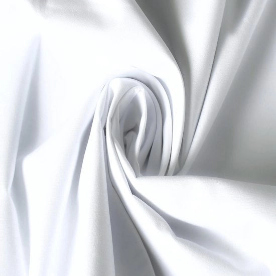 Tessuto in cotone 100%, venduto per metro, larghezza 240 cm, tessuto in cotone 100% Oeko-Tex Standard 100, colori uniformi per cucire (bianco, 500 cm x 240 cm)