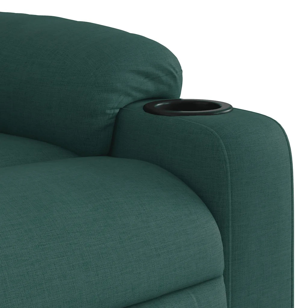 Divano Sedia-Poltrona Massaggiante Reclinabile Verde Scuro in Tessuto 506894