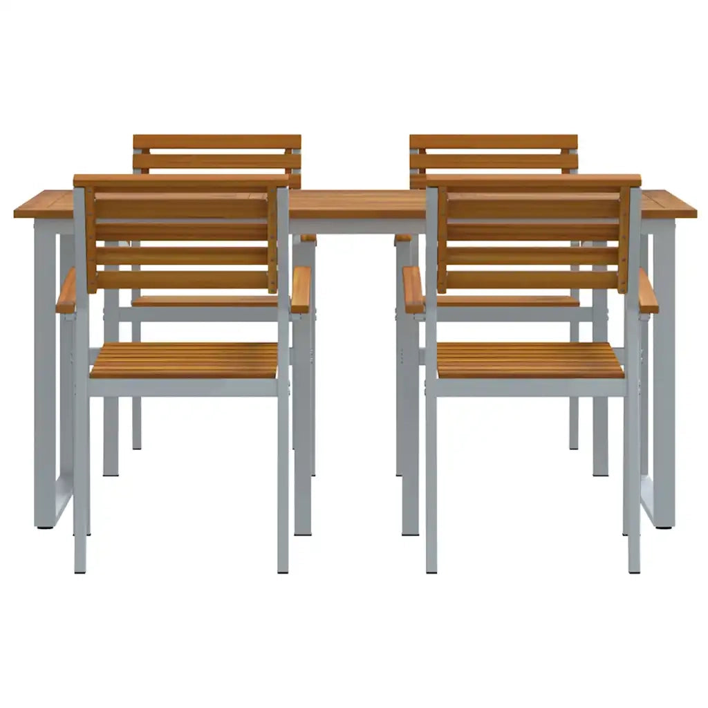 Set da Pranzo per Giardino 5 pcs Grigio 3284345
