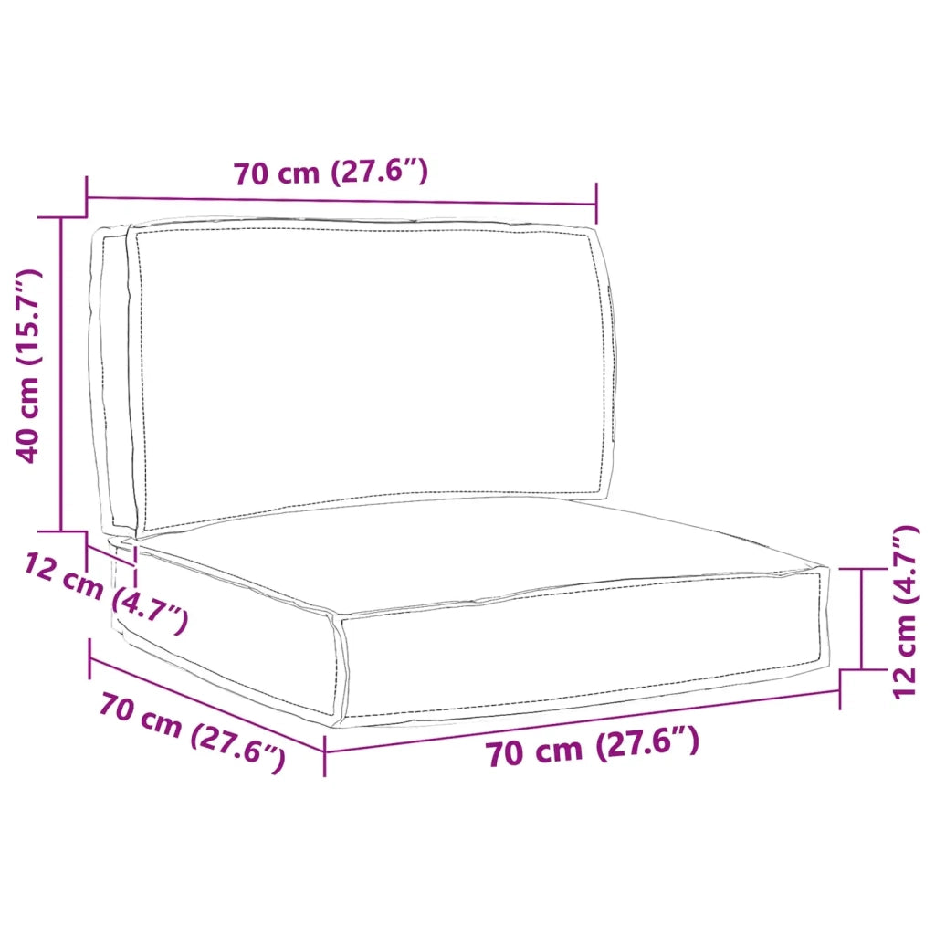 Set di Cuscini per Pallet 2 pcs Rosso Vino Tessuto Oxford 3329065