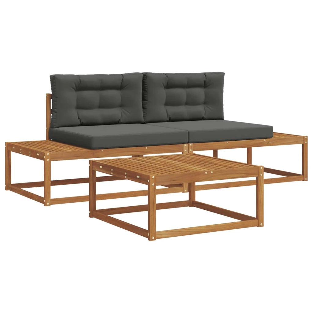Set di divani da esterno con cuscino Naturale e Antracite