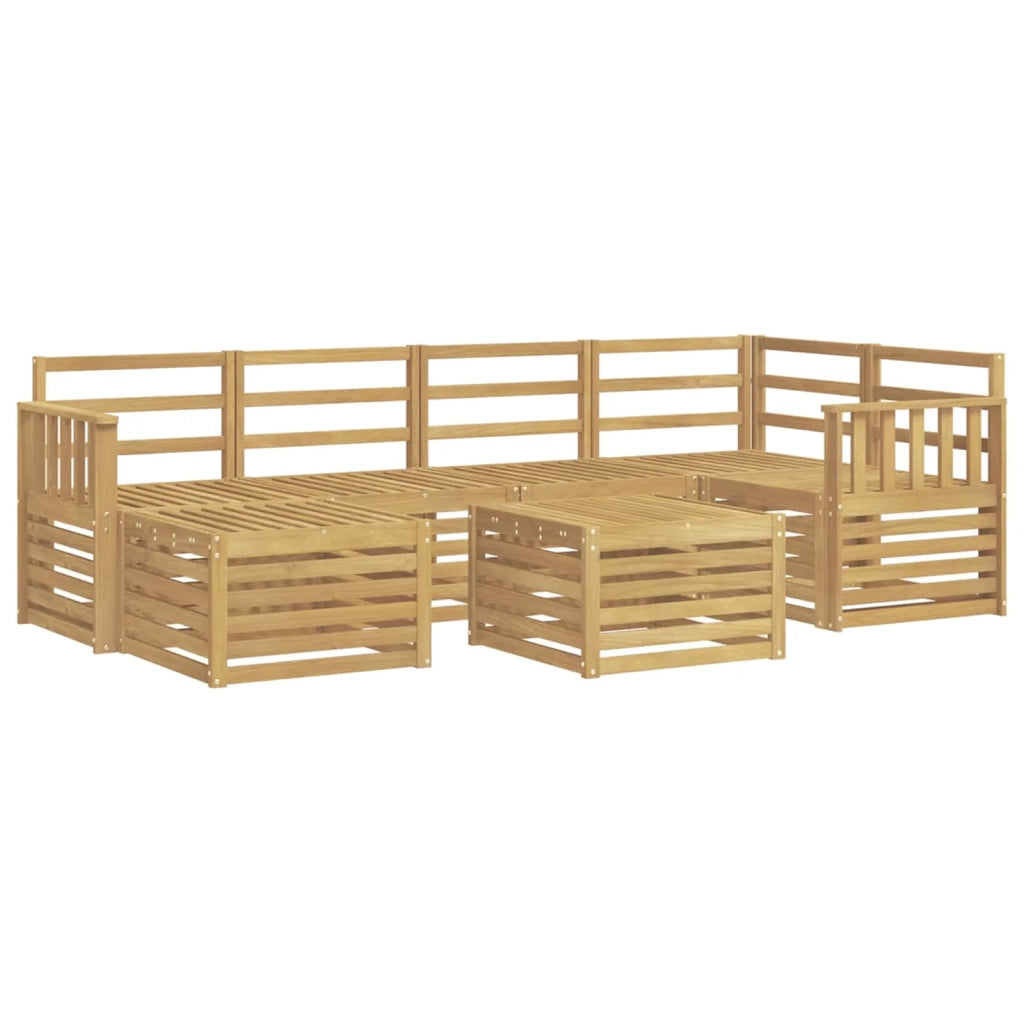 Set di divani da esterno 7 pcs Bianco Poliestere 3392144