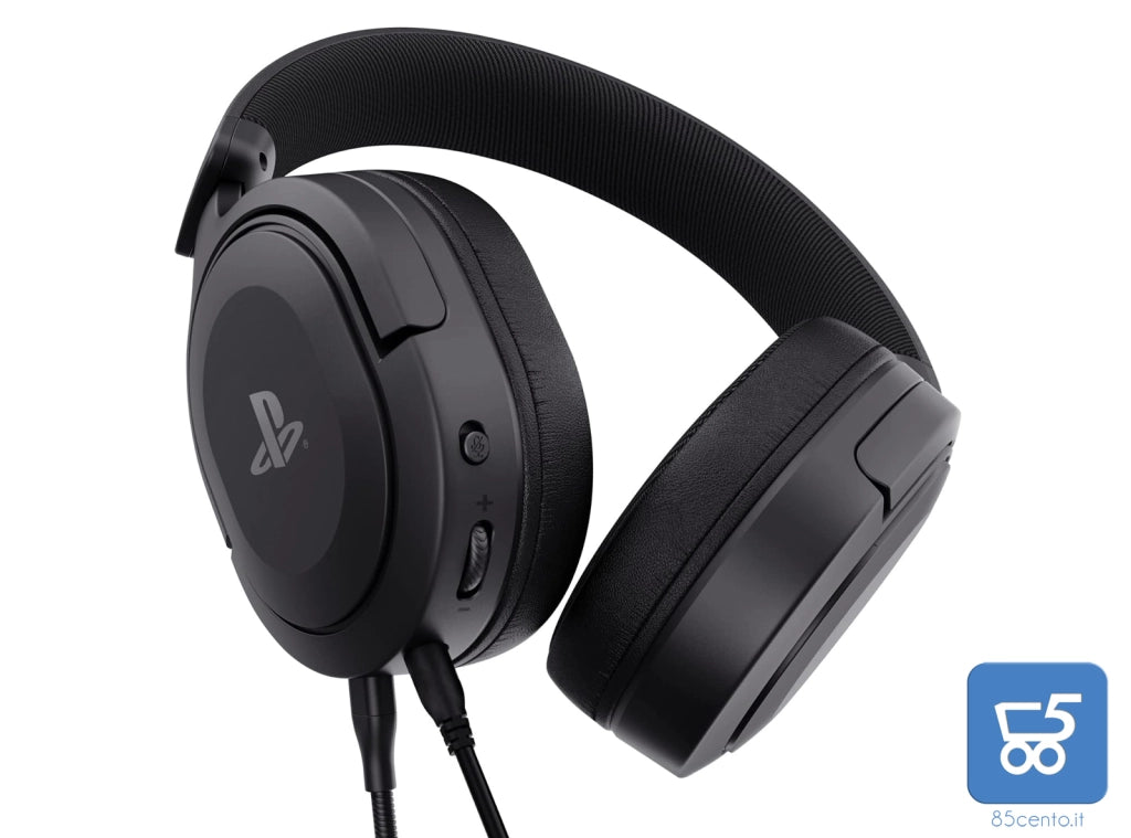 Cuffie Trust Gaming GXT 498 Forta PS5 PS4 Licenza Ufficiale PlayStation Cavo da 1,2 m Microfono Staccabile, Jack Audio 3.5 mm - Nero