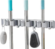 Organizzatore da Parete - 3 Posizioni 4 Ganci - Spazzola Asciugamani - Spazzola Strumenti da Pulizia - Armadio per Cucina Bagno Garage - Organizzatore per Attrezzi da Giardino