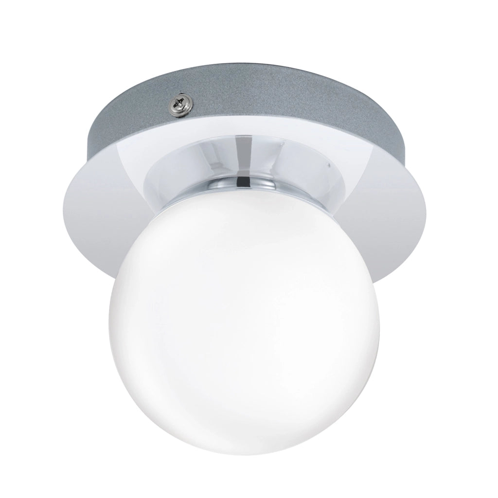 Plafoniera Moderna Mosiano Acciaio Cromo 1 Luce Led Integrato 3,3W