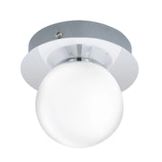 Plafoniera Moderna Mosiano Acciaio Cromo 1 Luce Led Integrato 3,3W