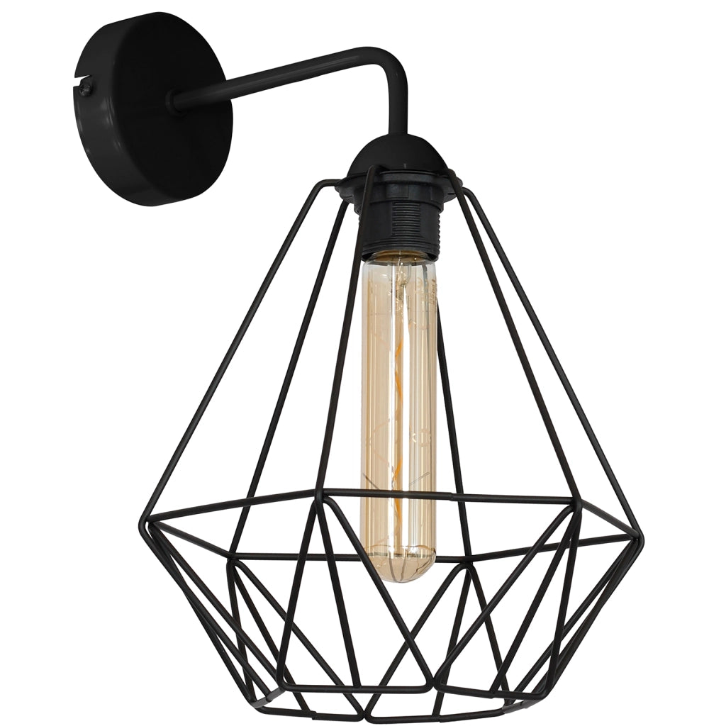 Applique loft gabbia nera Basket NEW E27 15W Luminex