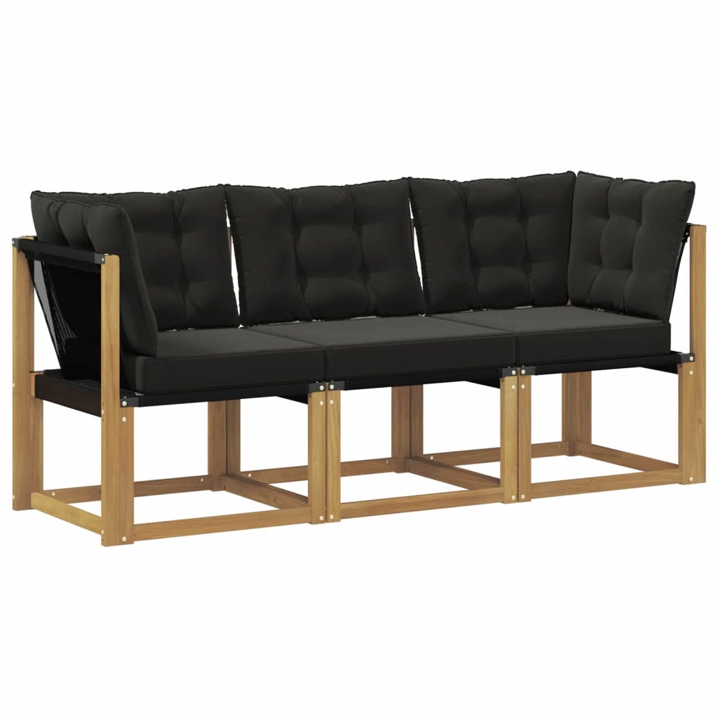 3 pz Divano modulare da esterno e angolare Bianco 901627
