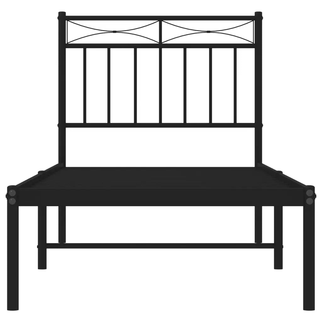 Giroletto con Testiera-Struttura Letto con testiera in Metallo Nero 80x200 cm 556909