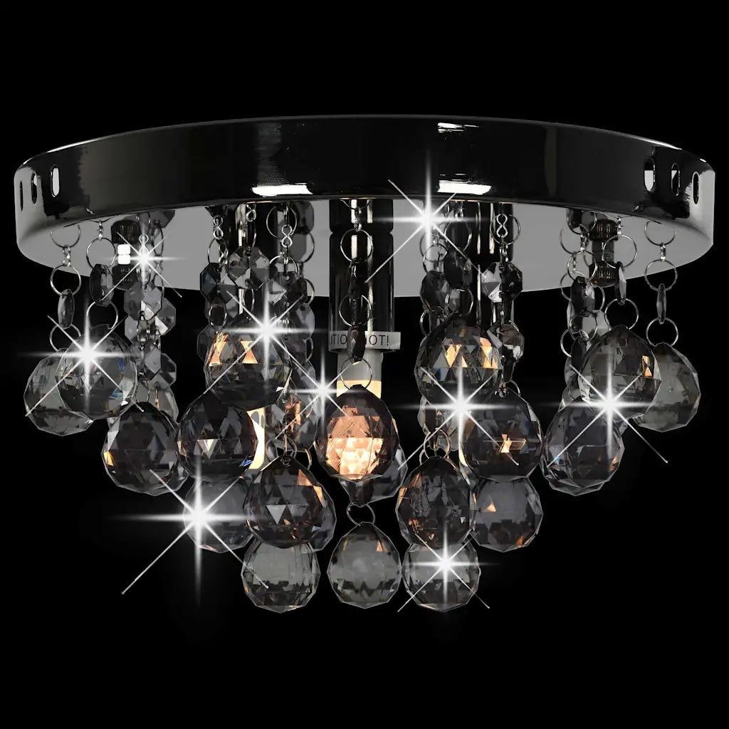 Lampadario con Perle Fum¨¦ Tondo Nero G9 CFW7438140
