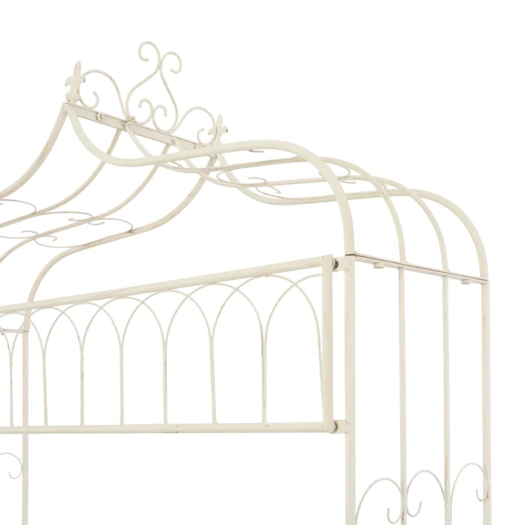 Panca da giardino mobili da esterno terrazza 122 x 43 x 220 cm latta antica 02_0011217