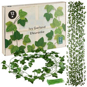 12 x Slinghe di Finto Fusto - 200 x 13 cm - 78-80 Foglie - come decorazione per camera o balcone - piante artificiali per protezione della vista - decorazione estetica per la camera