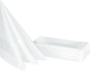 Set di 6 tovaglioli in damasco, cotone, 50x50 cm, bordo a rilievo, bianco