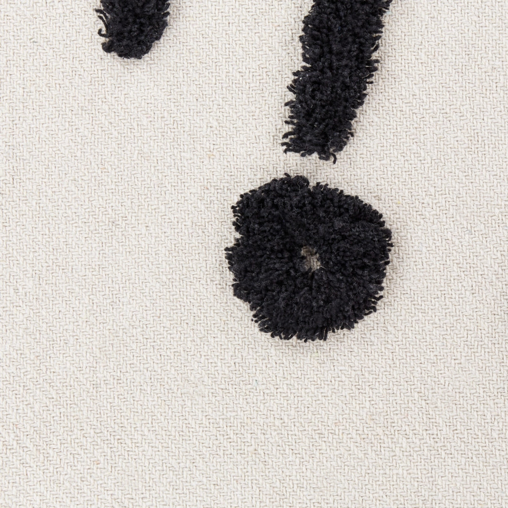 Coperta in cotone bianco e nero con motivo a occhio 125 x 150 cm, fatta a mano decorativa per il letto tradizionale per il soggiorno e la camera da letto.