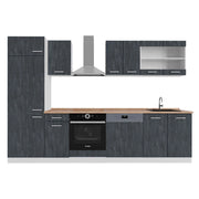 Vicco Cucina componibile Nero cemento/bianco 300 cm PL Rovere