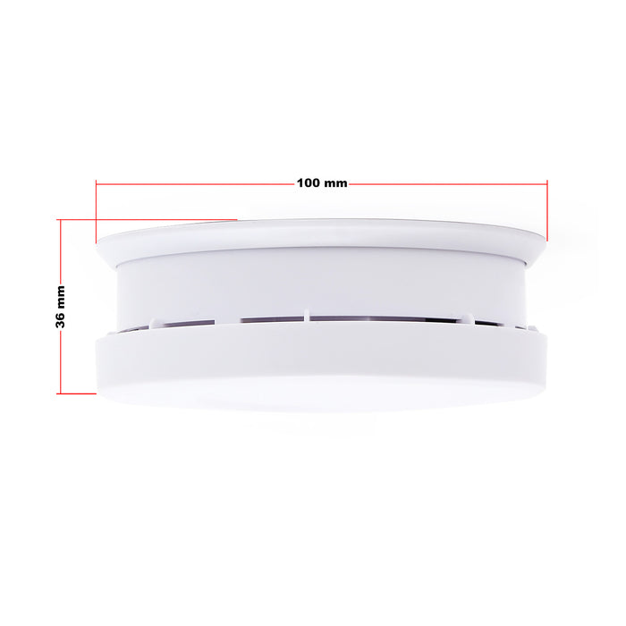 Rilevatore di fumo fotoelettrico con batteria 9V, 120 pz, Allarme Incendio 85dB, senza filo, DIN EN 14604