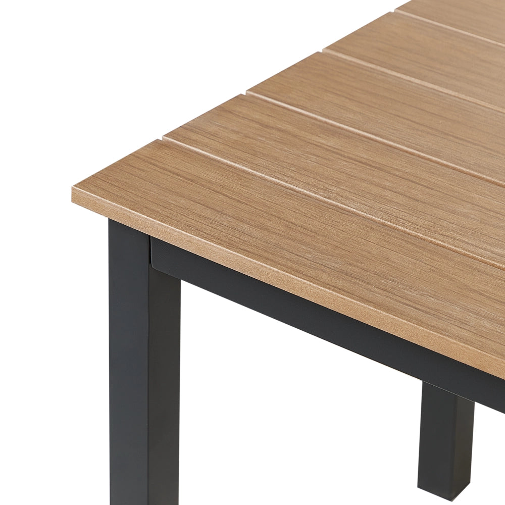 Tavolino da giardino in legno plastico chiaro 96 x 52 Telaio in alluminio nero