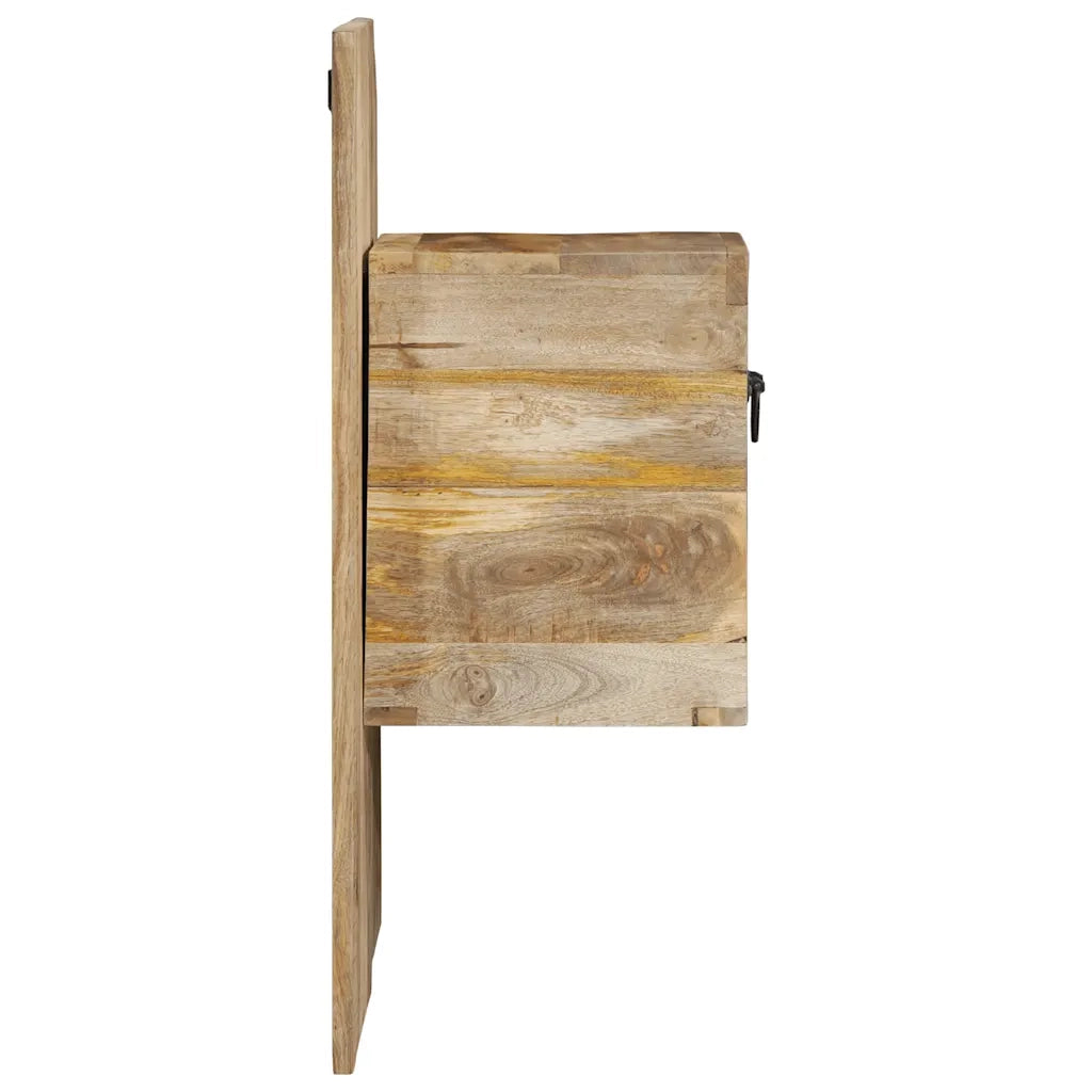 Comodino 60x32x80 cm in Legno Grezzo Massello di Mango 4017527