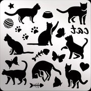 Stampo metallico quadrato 15,5 cm - Stampo a forma di zampa di gatto in acciaio inossidabile per scrapbooking e disegno - Stampo a forma di farfalla a herringbone per incisione e grafite personalizzata