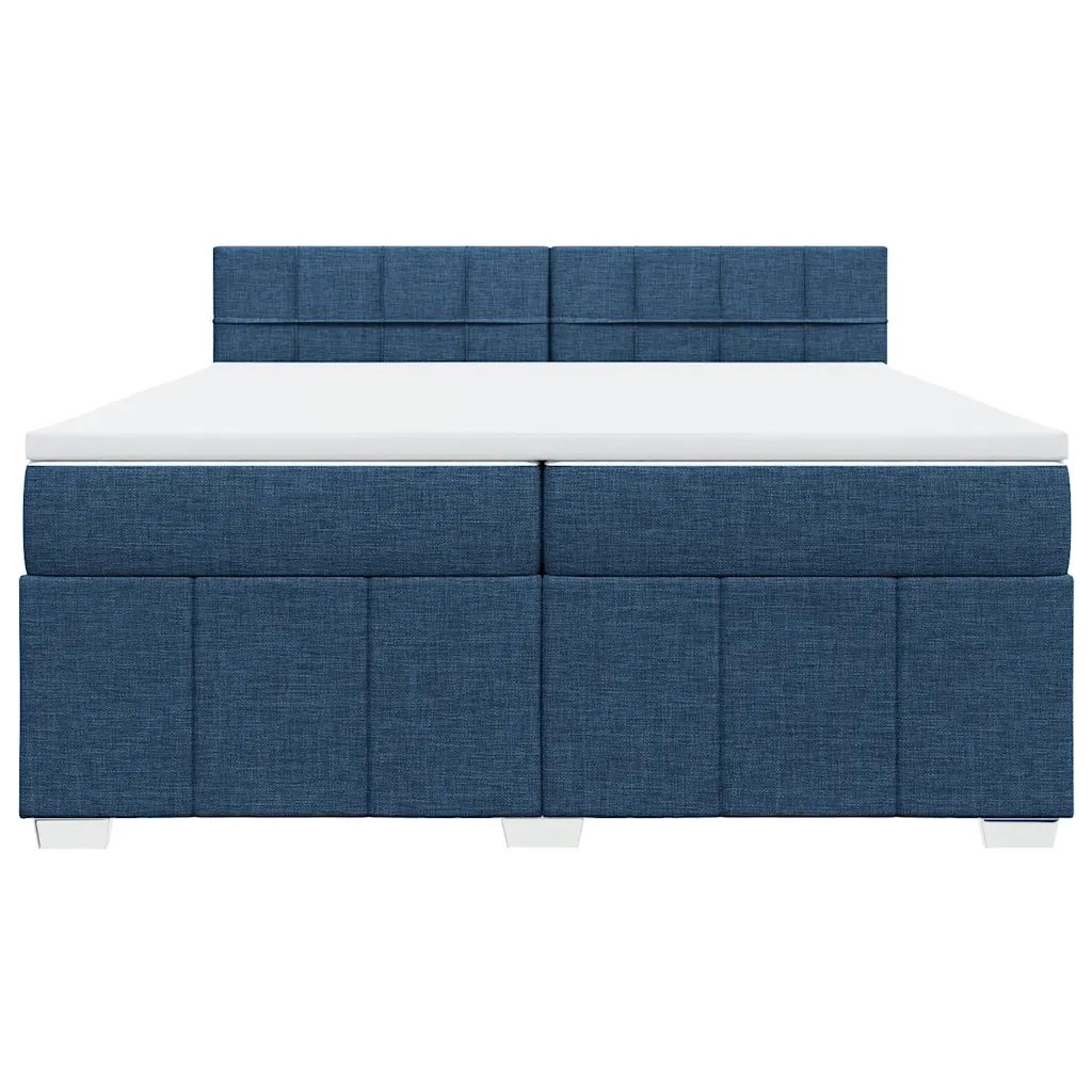 Giroletto a Molle con Materasso Blu 200x200 cm in Tessuto