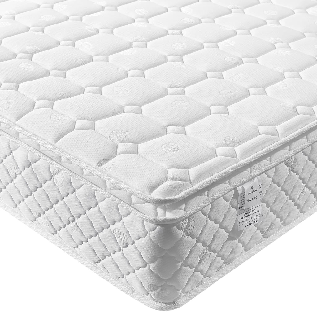 Letto singolo imbottito grigio 90x200 cm con rete a doghe e materasso a molle H3