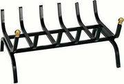 Brucialegna in Ferro con Pomelli in Ottone, Porta Legna, Spessore 14 mm, Nero 50x30x26h cm