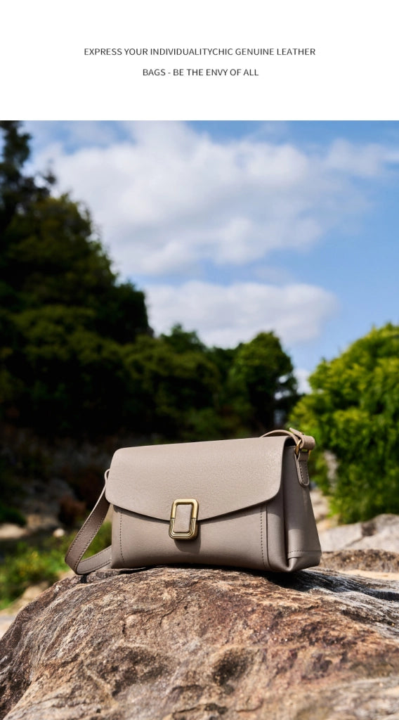 Borsa tote da donna in vera pelle, grigia