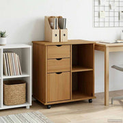 Mobile con Ruote 63,5 x 39 x 65,5 cm Legno di Pino Massello 42028380