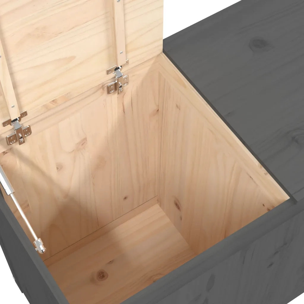 Contenitore per Bucato Grigio 88,5x44x66 cm Legno Massello Pino 823571