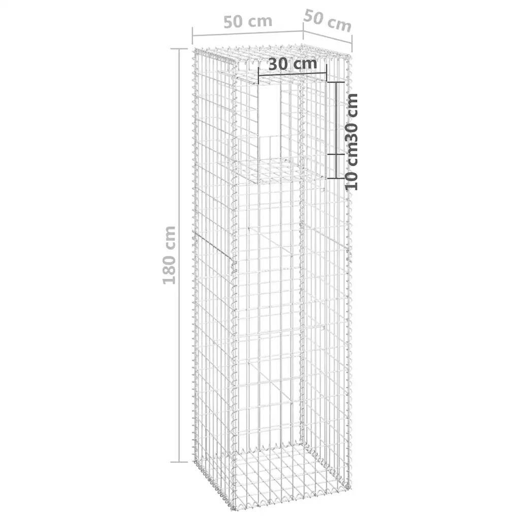 Cesto a Gabbione a Torre 50x50x180 cm in Ferro cod mxl 56047