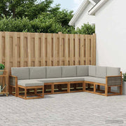Set di divani da esterno 8 pz Naturale e Grigio Chiaro 3385447