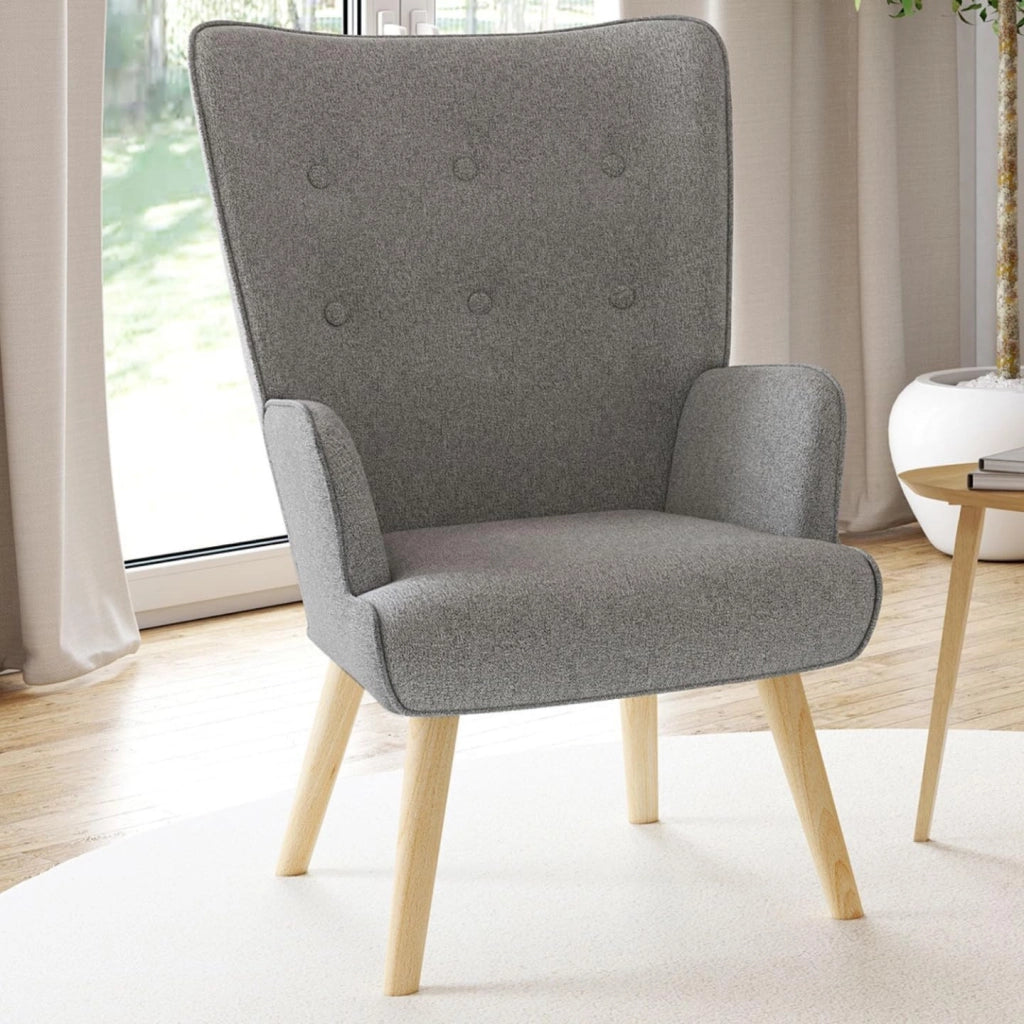 Poltrona scandinava IVAR in tessuto grigio chiaro