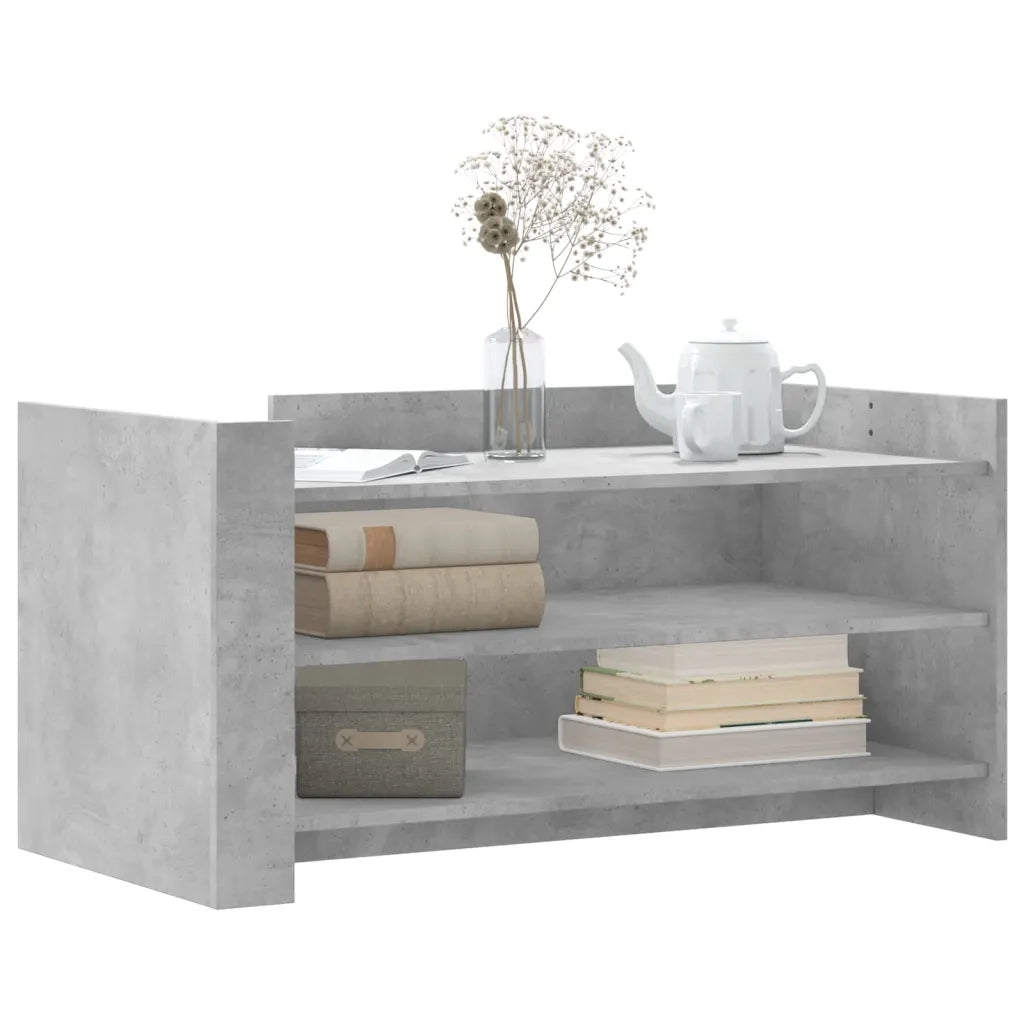 Tavolino Salotto-Tavolino da soggiorno-Tavolo Grigio Cemento 100x50x50 cm Legno Multistrato 102616