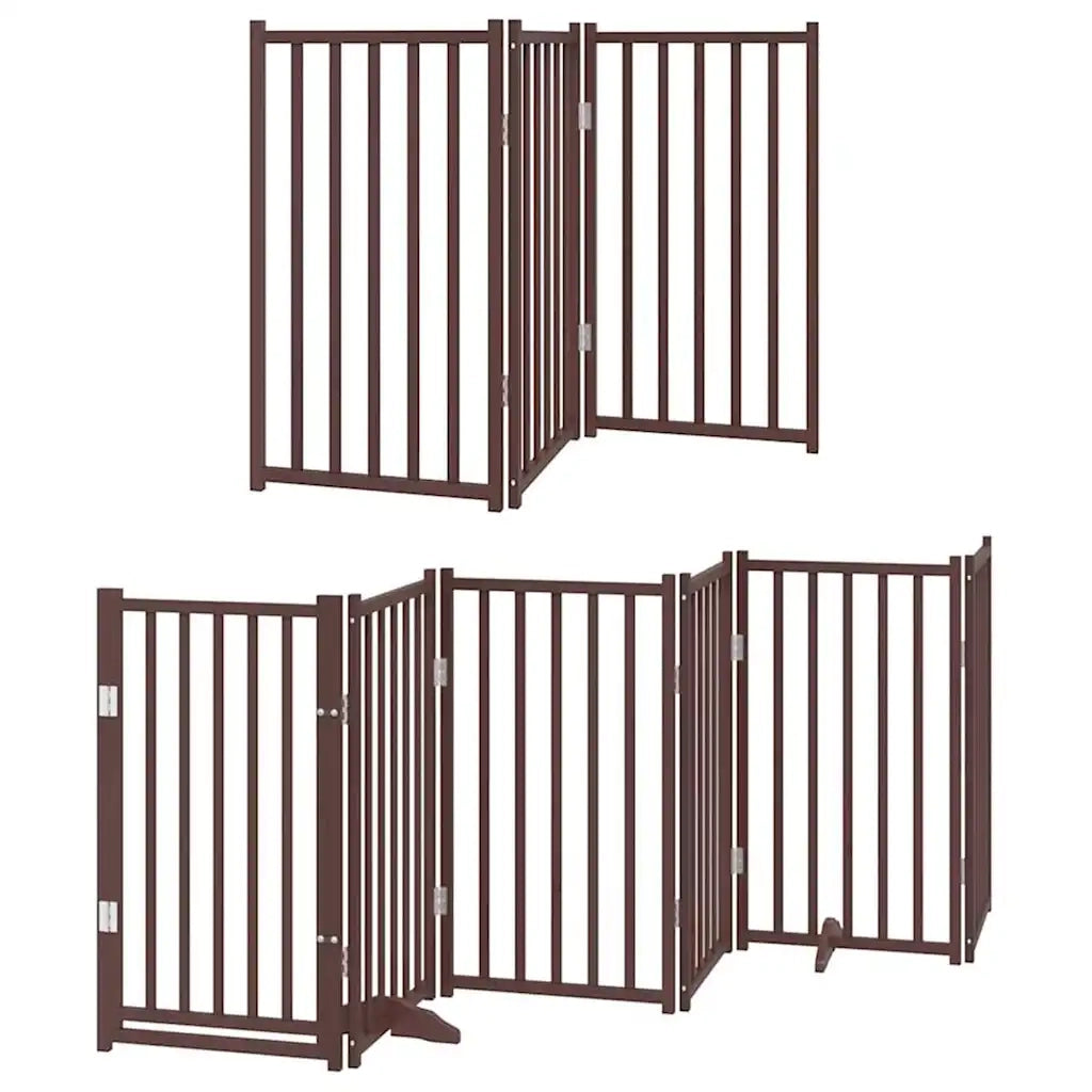 vidaXL Cancello Cani Porta Pieghevole Marrone 12 Pannelli 600cm Pioppo