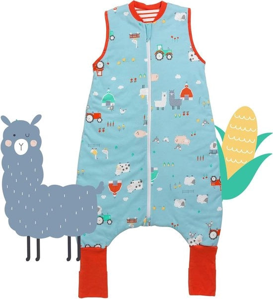 Slaapzak per bambino estiva biologica 1 TOG 60 cm con gambe e maniche allungate - 60-70 cm - 100% cotone