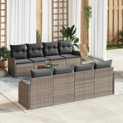 Set Divano da Giardino 9 pcs Grigio polyrattan 3356095